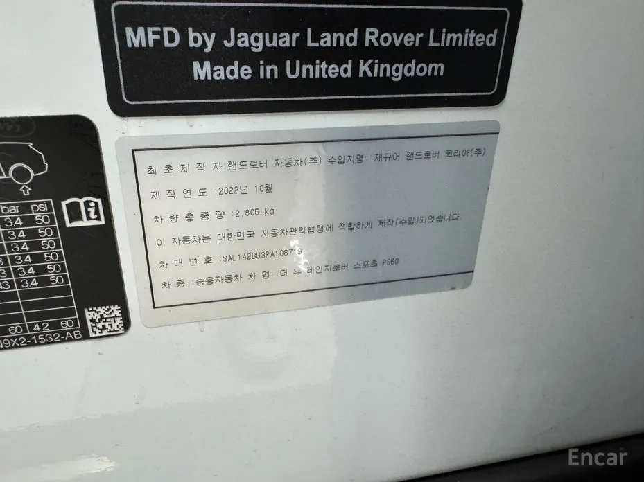 Land Rover Range Rover Sport 2022 P360 Autobiography